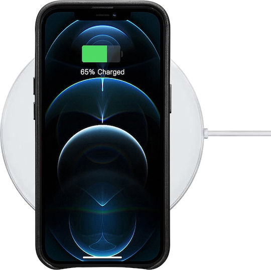iCarer Oil Wax Back Cover Δερμάτινο Μαύρο (iPhone 13 Pro Max)