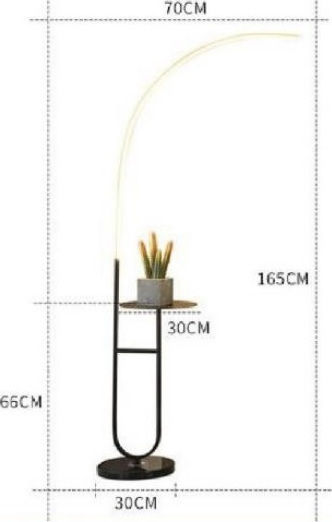 Atman LED Floor Lamp H165xW70cm. with Adjustable White Light 1170lm Black