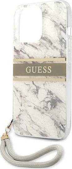 Guess Marble Back Cover Πλαστικό με Λουράκι Γκρι (iPhone 13 Pro Max)