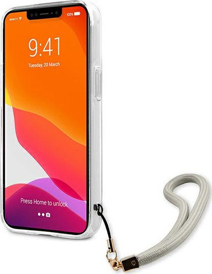 Guess Marble Back Cover Πλαστικό με Λουράκι Γκρι (iPhone 13 Pro Max)