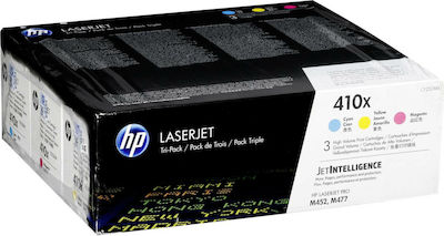 HP 410X Multipack Toner Laser Εκτυπωτή Κίτρινο/Κυανό/Ματζέντα High Yield 3τμχ (CF252XM)