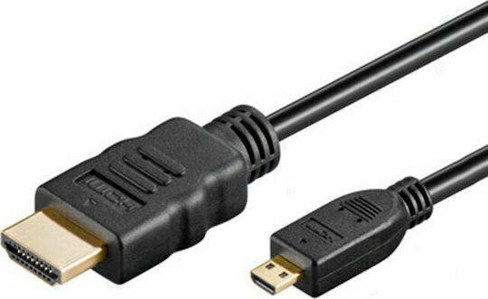 VCOM HDMI 1.4 High Speed 1080p 120Hz Cable HDMI male - micro HDMI male 1.8m Μαύρο