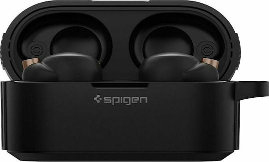 Spigen Rugged Armor Θήκη Σιλικόνης με Γάντζο Matte Black για Sony WF-1000XM4