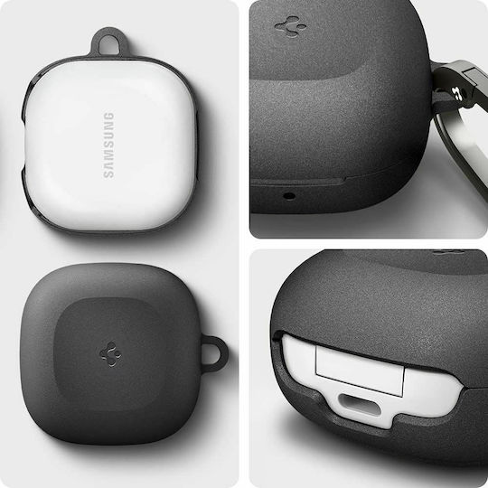 Spigen GeoFit Hülle Kunststoff mit Haken in Gray Farbe für Galaxy Buds Live / Pro