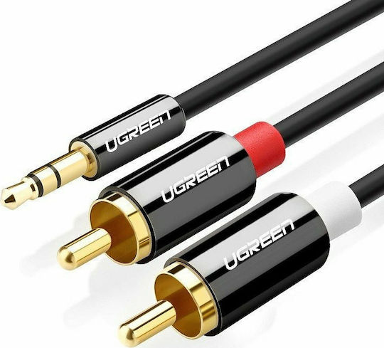 Ugreen Καλώδιο Ήχου 3.5mm male - RCA male Μαύρο 5m με Επίχρυσους Ακροδέκτες 10591