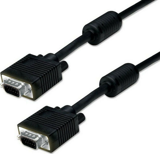 Кабел VGA мъжки - VGA женски Черен 20м