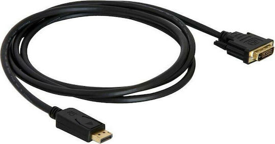 DeLock Кабел DVI-D мъжки - DisplayPort мъжки 1м Черен (82590)
