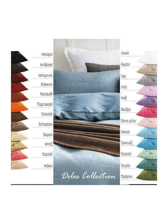 SB Home Delos Σεντόνι Μονό με Λάστιχο 100x200+30εκ. Τυρκουάζ