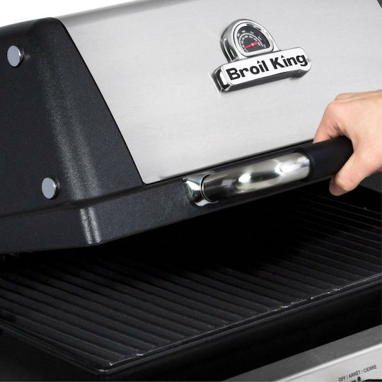 Broil King Gem 330 Ψησταριά Υγραερίου Μαντεμένιας Σχάρας 55x34εκ. με 3 Εστίες 6.9kW και Πλαϊνό Μάτι 2.7kW