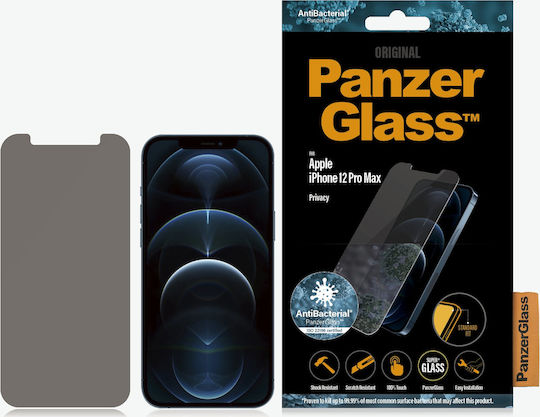 PanzerGlass Standard Fit Anti Bacterial Privacy Tempered Glass (iPhone 12 Pro Max)