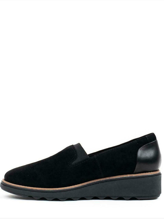 Clarks Sharon Dolly Leather Women's Moccasins in Black Color