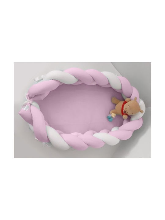 Baby Oliver Βρεφικό Μαξιλάρι Φωλιά White/PInk