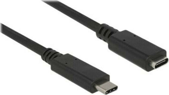 DeLock USB 3.1 Video Cable USB-C Male - USB-C Female 60W PD Black 1m