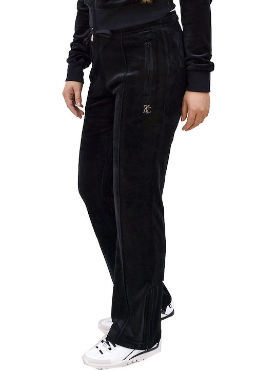 Diamante Tina Sweatpants Velvet Black