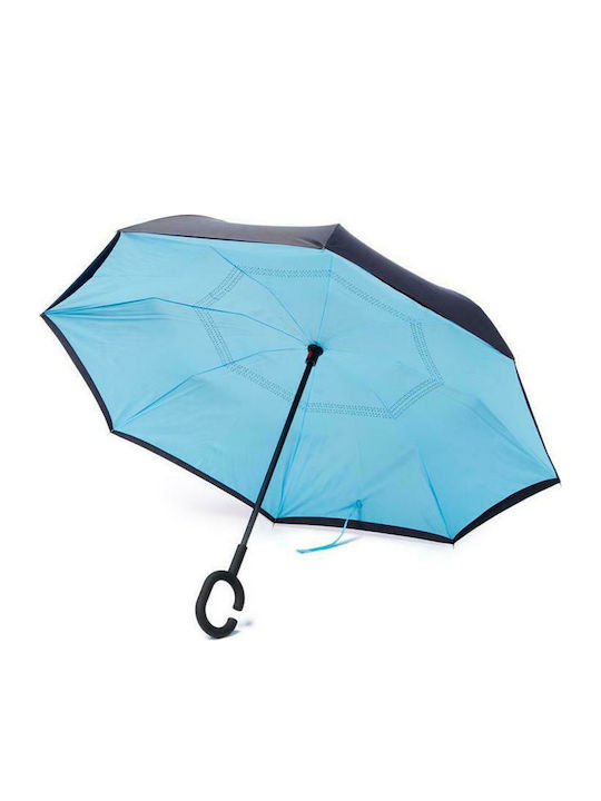 Kazbrella Umbrelă de ploaie cu baston de mers pe jos Albastru