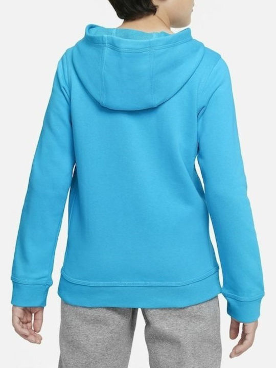 Nike Kinder Sweatshirt mit Kapuze und Taschen Hellblau Sportswear Club