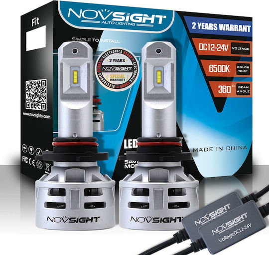 NovSight Λάμπες Αυτοκινήτου HB4-9006 LED 6500K Ψυχρό Λευκό 12-24V 30W 2τμχ