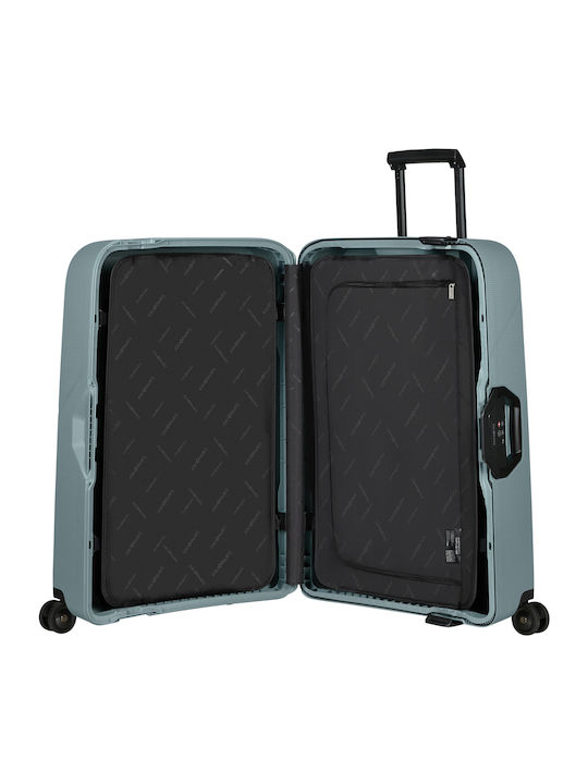 Samsonite Magnum Μεγάλη Βαλίτσα Ταξιδίου Σκληρή Γκρι με 4 Ρόδες Ύψους 81εκ.