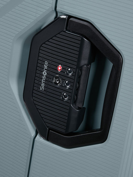 Samsonite Magnum Μεγάλη Βαλίτσα Ταξιδίου Σκληρή Γκρι με 4 Ρόδες Ύψους 81εκ.