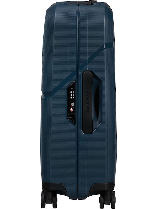 Samsonite Magnum Cabin Hard Suitcase Navy Blue with 4 Wheels Height 55cm