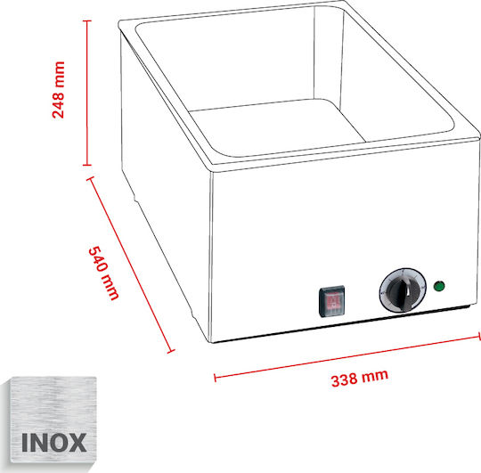 Bartscher Bain Marie Comercial Electric 1.2kW cu Capacitate GN1/1