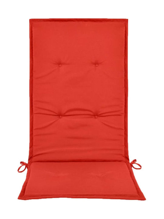 vidaXL Wasserdichtes Gartenstuhlkissen mit Rückenlehne Rote 2 Stück 120x50cm