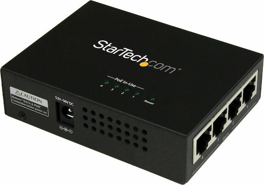 StarTech Unmanaged L2 PoE+ Switch με 4 Θύρες Gigabit (1Gbps) Ethernet