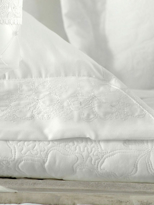 Rythmos Tabitha Set Pătură De Mireasă Superdublă Cu 2 Fețe De Pernă 235x250cm