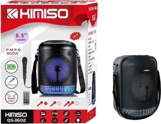 Karaoke Speaker with Wired Microphone and Lighting Effects Kimiso QS-3602 800W Black