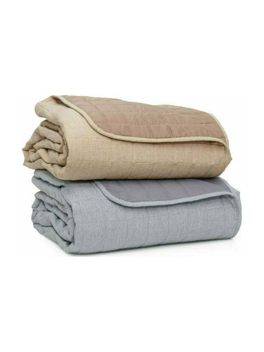 Borea Linen Pillowcase Oxford Quilted Grey 50x70cm.