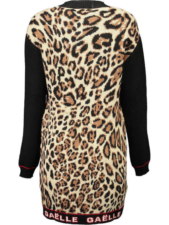 Gaelle Paris GBD10320 Midi Dress Animal Print GBD10320-LEOPARDAT