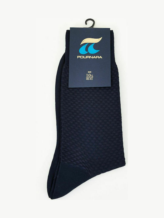 Pournara Men's Solid Color Socks Blue