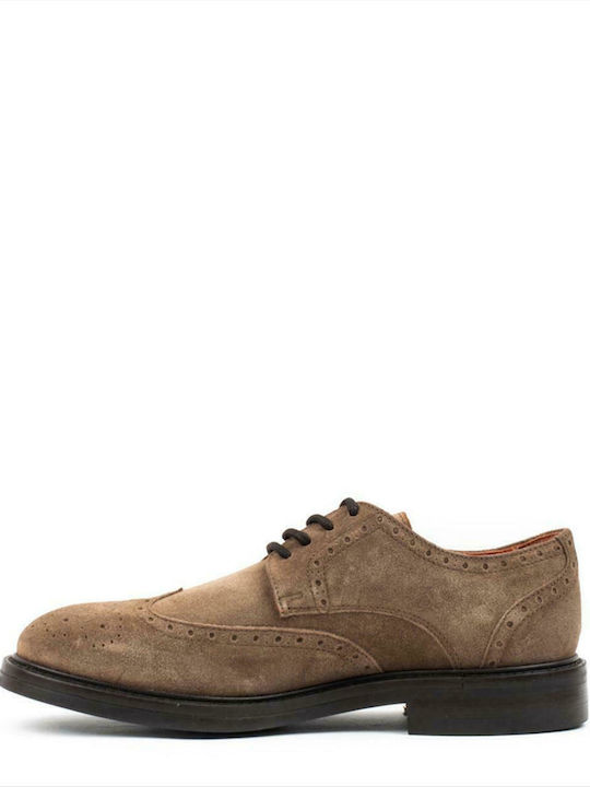 Men's Suede Tied Shoes SANDRO FERRI D-U107 MASTER CACAO CAFE