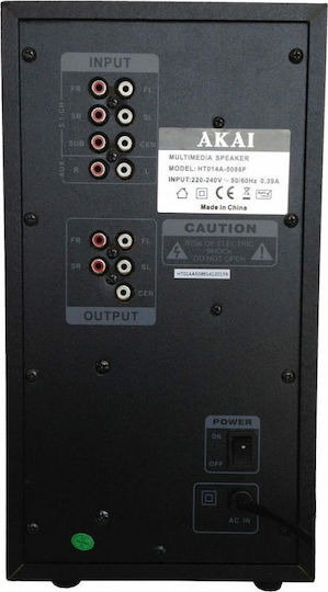 Akai Proffesional Ηχοσύστημα 5.1 HT014A-5086F 105W με Digital Media Player και Bluetooth Μαύρο