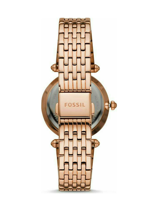 Fossil Carlie Uhr mit Rose Gold Metallarmband