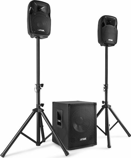 Max Audio MX700 Set mit Aktiven PA-Lautsprecher 700W mit Woofer 12" 43.5x38.5x50.5cm.