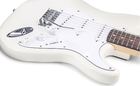 Max Audio Gigkit Σετ Ηλεκτρική Κιθάρα ST Style με SSS Διάταξη Μαγνητών White με Θήκη