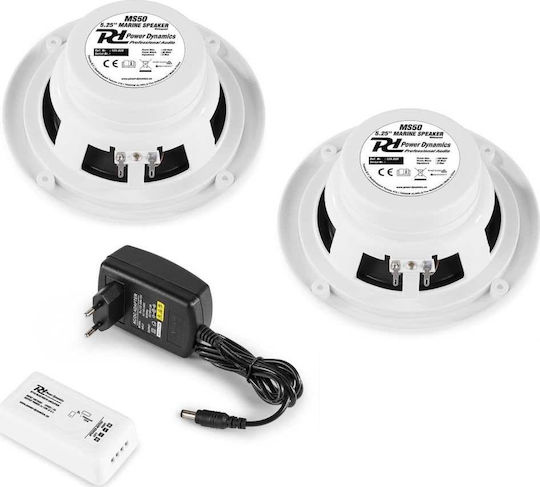 Power Dynamics BT10 Αυτοενισχυόμενα Σετ Ηχεία Εγκαταστάσεων 30W με Bluetooth Λευκά