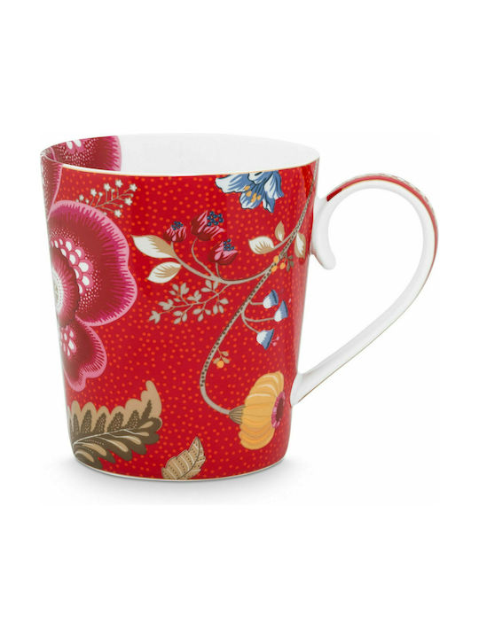 PiP Studio Alphabet Blushing Birds Porcelain Cup Red 350ml