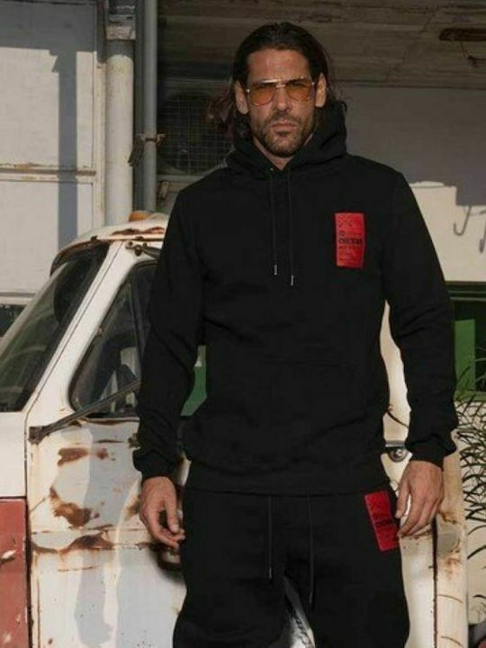 Φούτερ με Κουκούλα Μαύρο