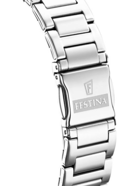 Festina Γυναικείο Ρολόι 36mm Μπαταρίας με Ασημί Μεταλλικό Μπρασελέ