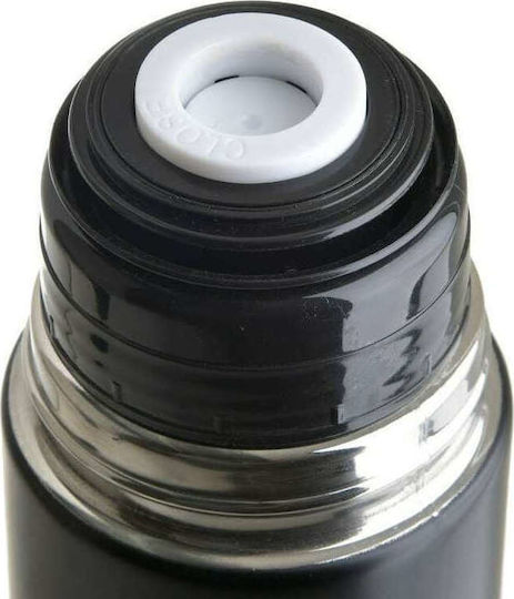 Click Flasche Thermosflasche Rostfreier Stahl 750ml Schwarz mit Kappenbecher