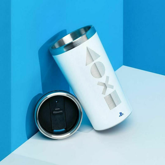 Paladone Playstation Travel Mug PS5 Ποτήρι Θερμός Ανοξείδωτο 450ml Λευκό