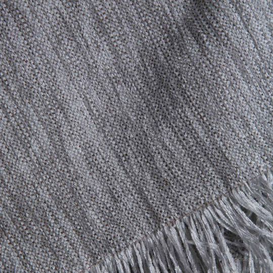 Anna Riska 1300 Ριχτάρι Τριθέσιου Καναπέ Chenille 180x280εκ. Light Grey