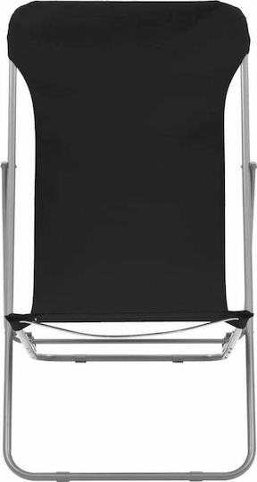 vidaXL Lounger-Armchair Beach with Recline 3 Slots Black Waterproof 57cm Set of 2pcs