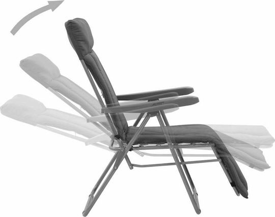 vidaXL Lounger-Armchair Beach with Recline 5 Slots Gray 58x73cm Set of 2pcs