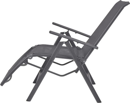 vidaXL Beach Armchair/Sunbed with Aluminum Frame Black