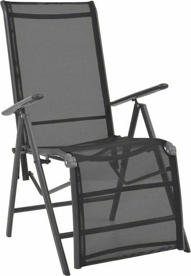 vidaXL Beach Armchair/Sunbed with Aluminum Frame Black