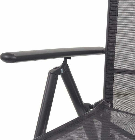 vidaXL Beach Armchair/Sunbed with Aluminum Frame Black