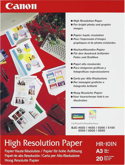 Canon HR-101N Photo Paper High Resolution Paper A3 106gr/m² for Inkjet Printers 20 Sheets